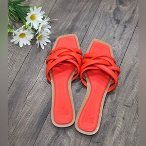 NWOT Zara Slide orange Sandals Size 11